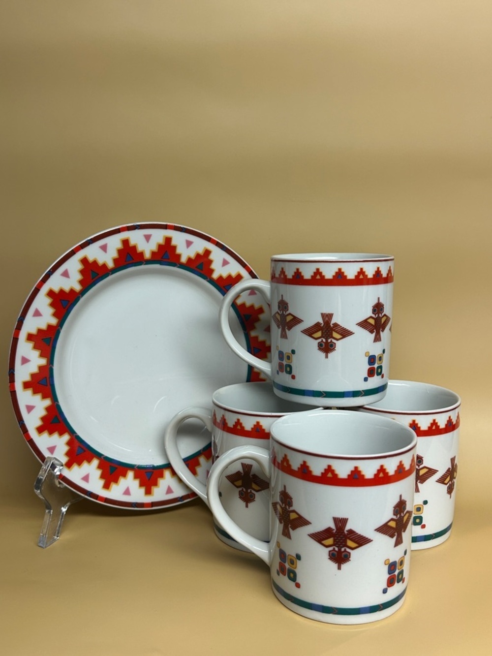Kopin Fine Porcelain Aztek Indonésie Dinnerware set of 8 pcs - Picture 4 of 7